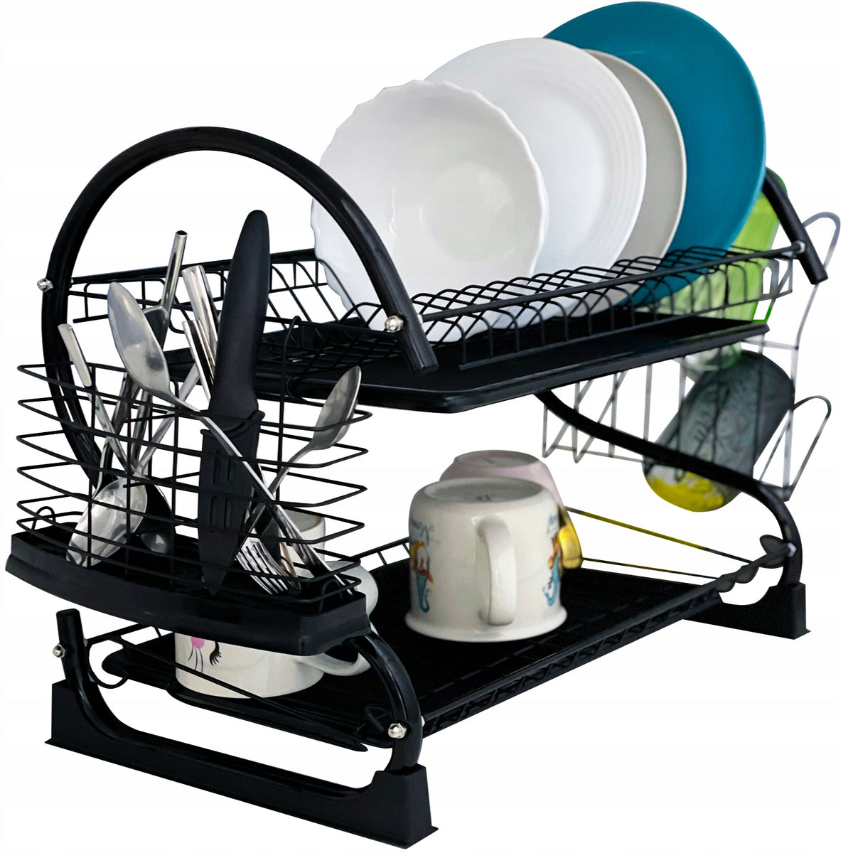 Freestanding Countertop Dryer for Sink Dish Drainer Black AKS
