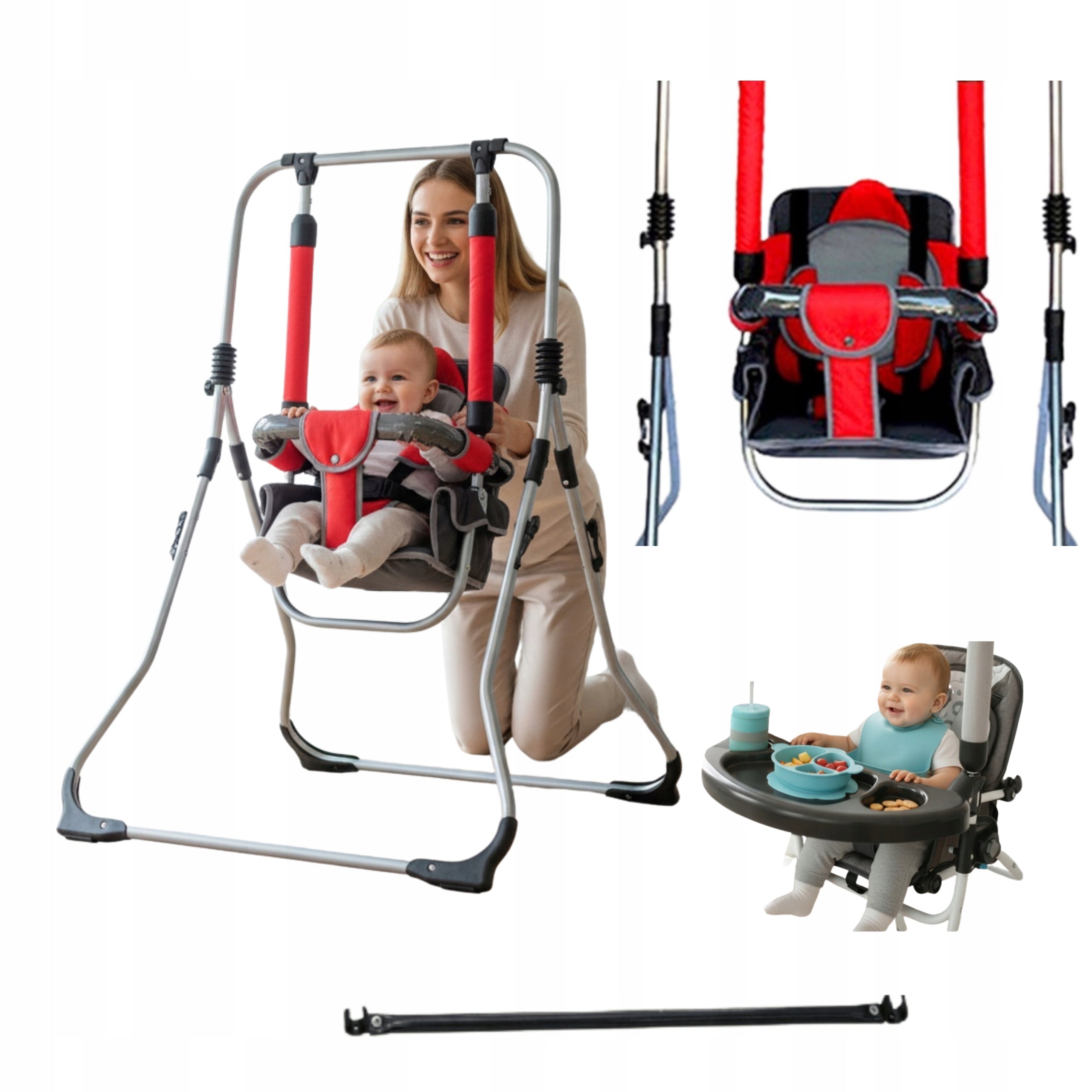 Freestanding Folding Swing 4in1 for Baby Highchair Rocker Tray 4in1
