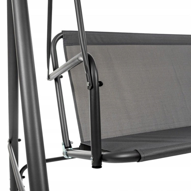 Freestanding Rocking Swing with Canopy 3 Seater Strong Grey Product weight with unit packaging 29 kg