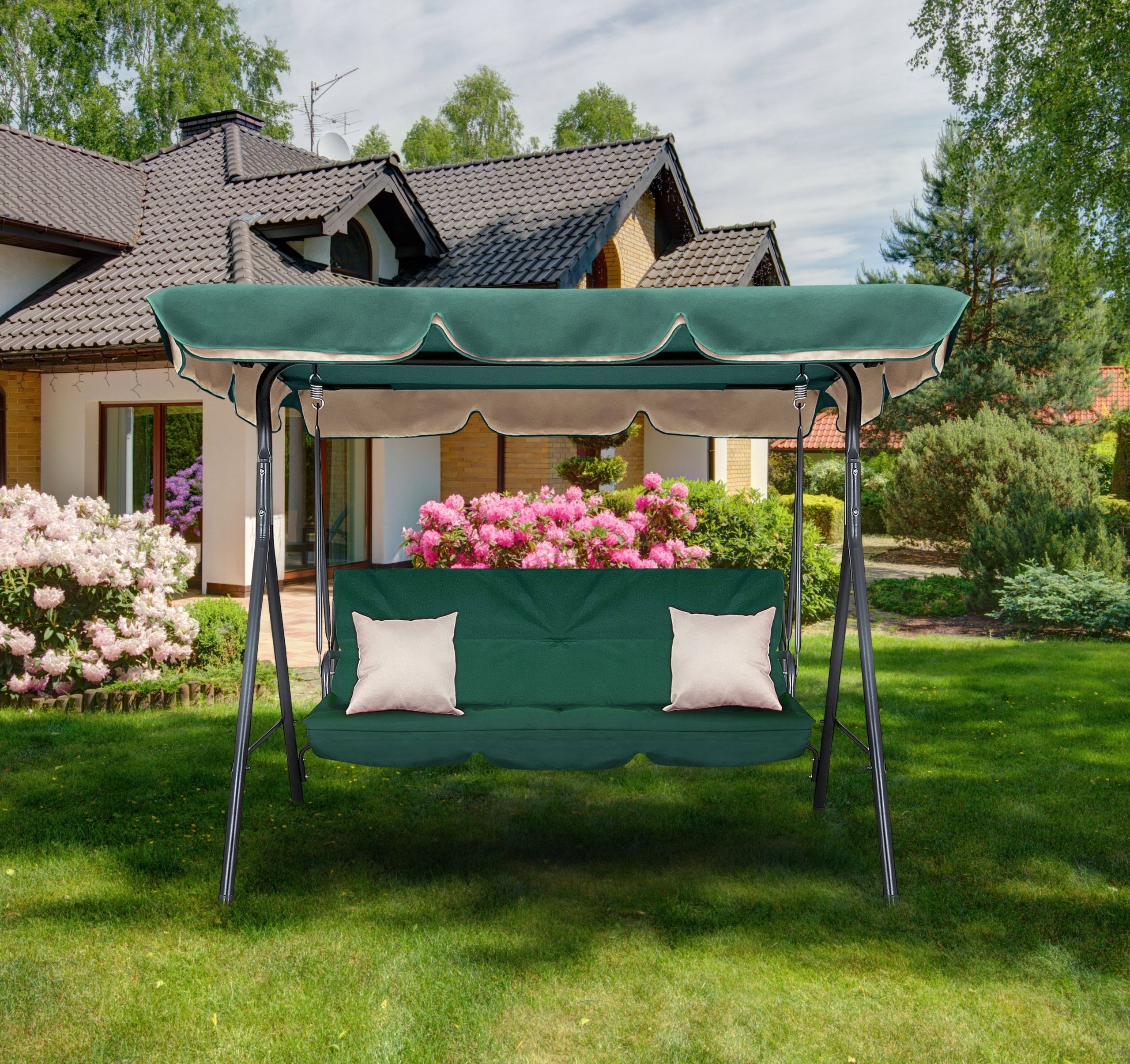 Freestanding garden swing MAJKA dark green comfortable solid Manufacturer aga