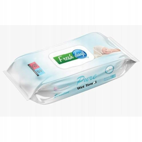 Fresh days Pure Sensitive Wet Wipes with Clip 1op./120pcs.