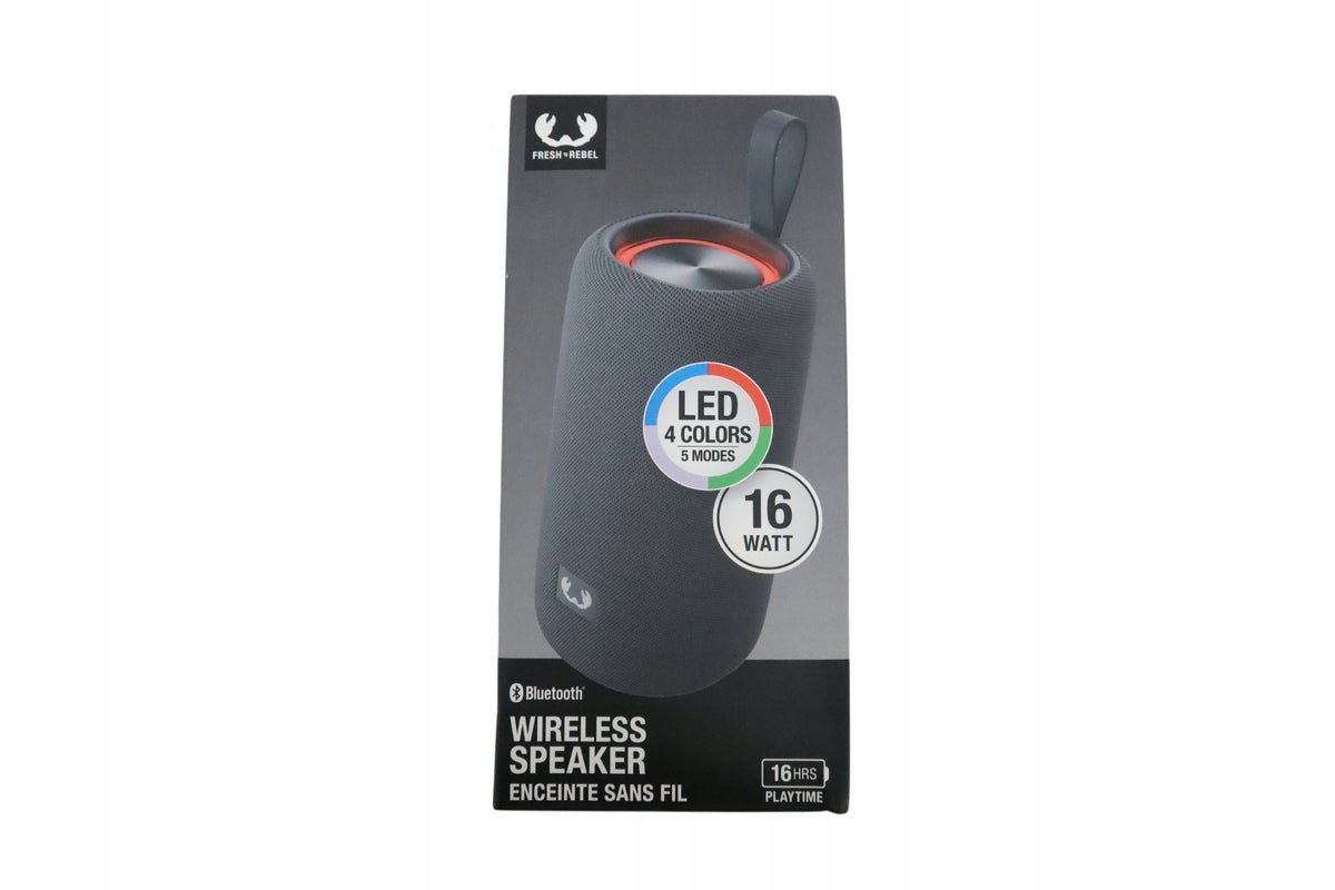 Fresh 'n Rebel Bits'n Portable Bluetooth Speaker 16W LED RGB Grey