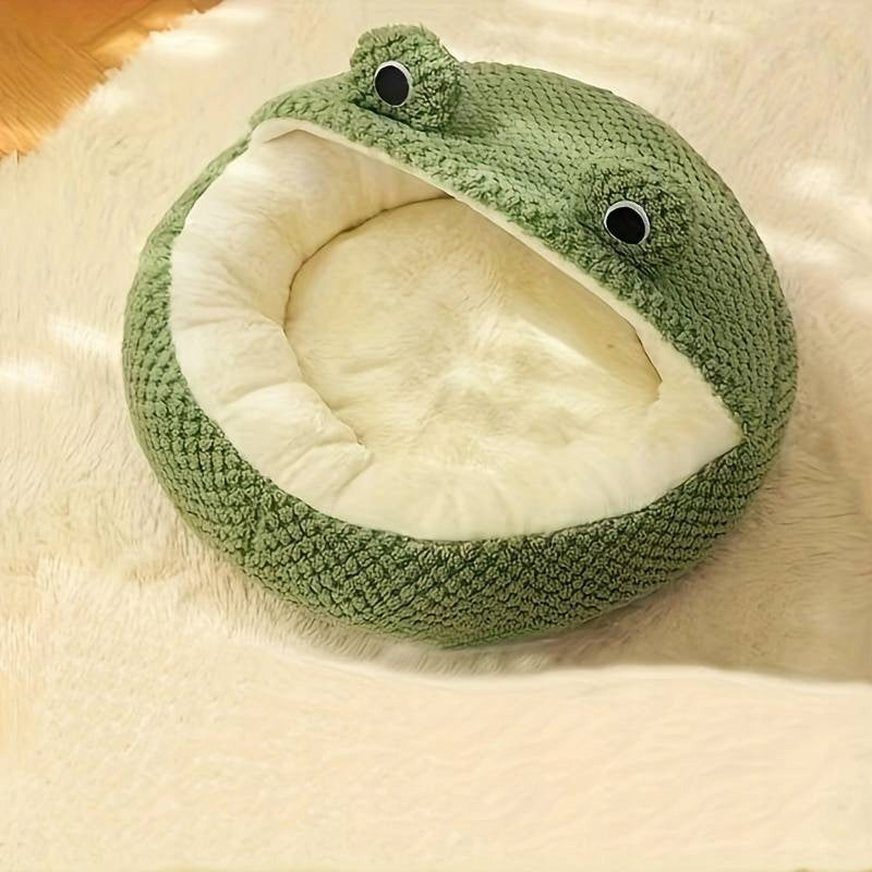 Frog-shaped cat dog bed semi-closed soft cat, dog 52cm Manufacturer code 123153153