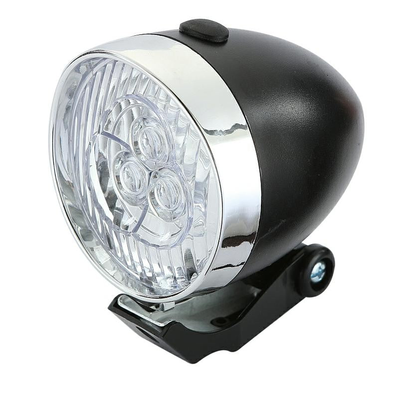Front Bike Light Black 3x LED 2 Functions Battery Operated