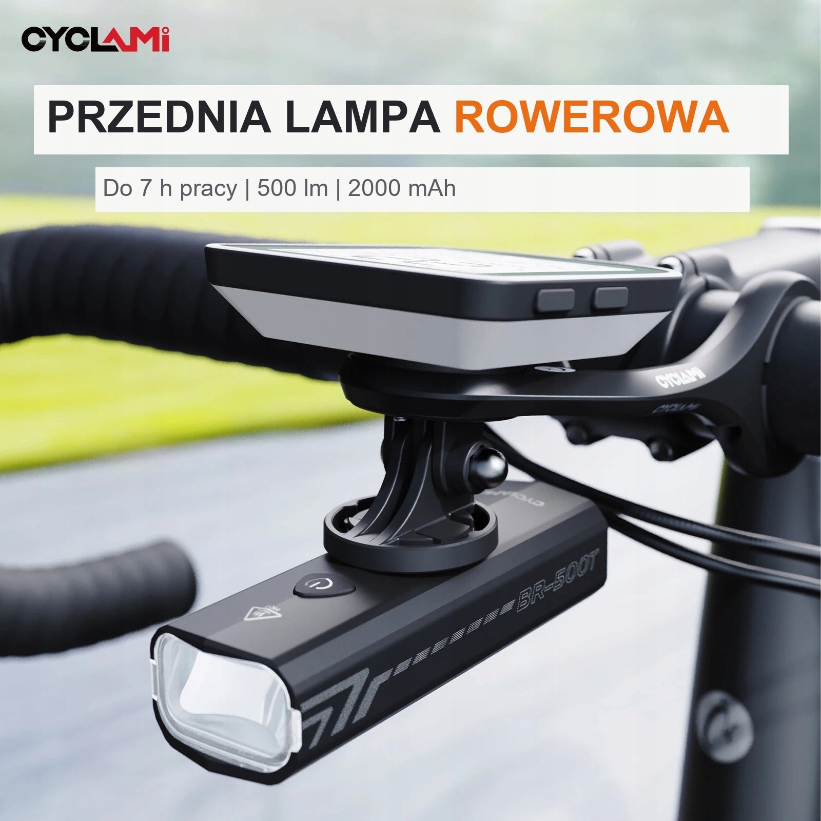 Front Bike Light CYCLAMI BR500 500LM USB Packaging status original