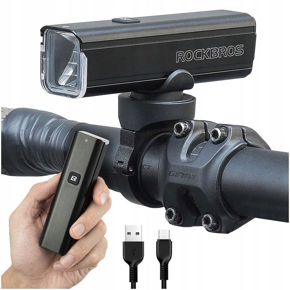 Front Bike Light Front ROCKBROS RHL1000 1000 LM USB-C VERY POWERFUL Kind front-facing