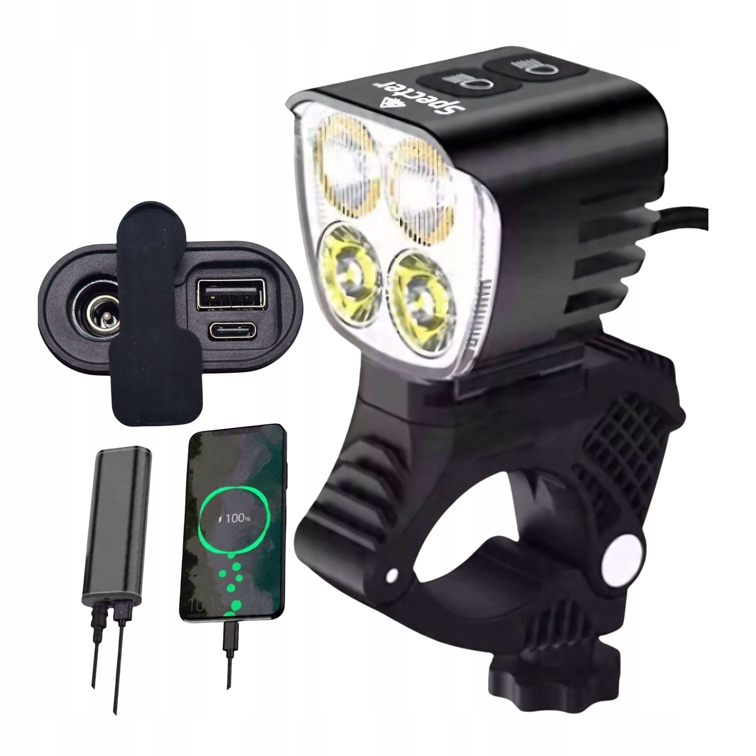 Front Bike Light with Powerbank Function SPECTER Cirrus 2000LM USB