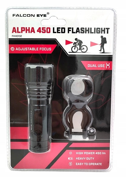 Front Hand/Bicycle Flashlight, Falcon Eye ALPHA 450, MACTRONIC - FHH0132 Color black