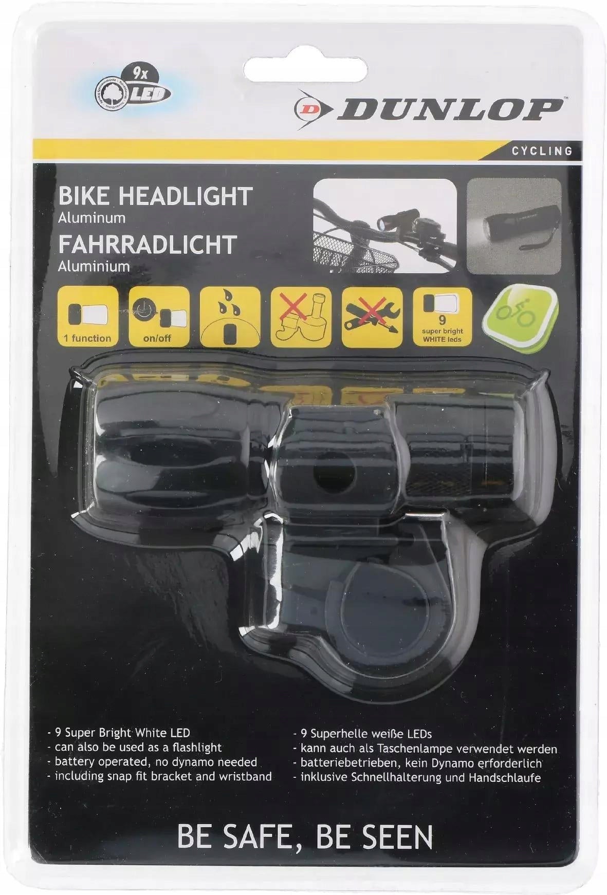 Front bicycle light 9x LED DUNLOP Brand Dunlop