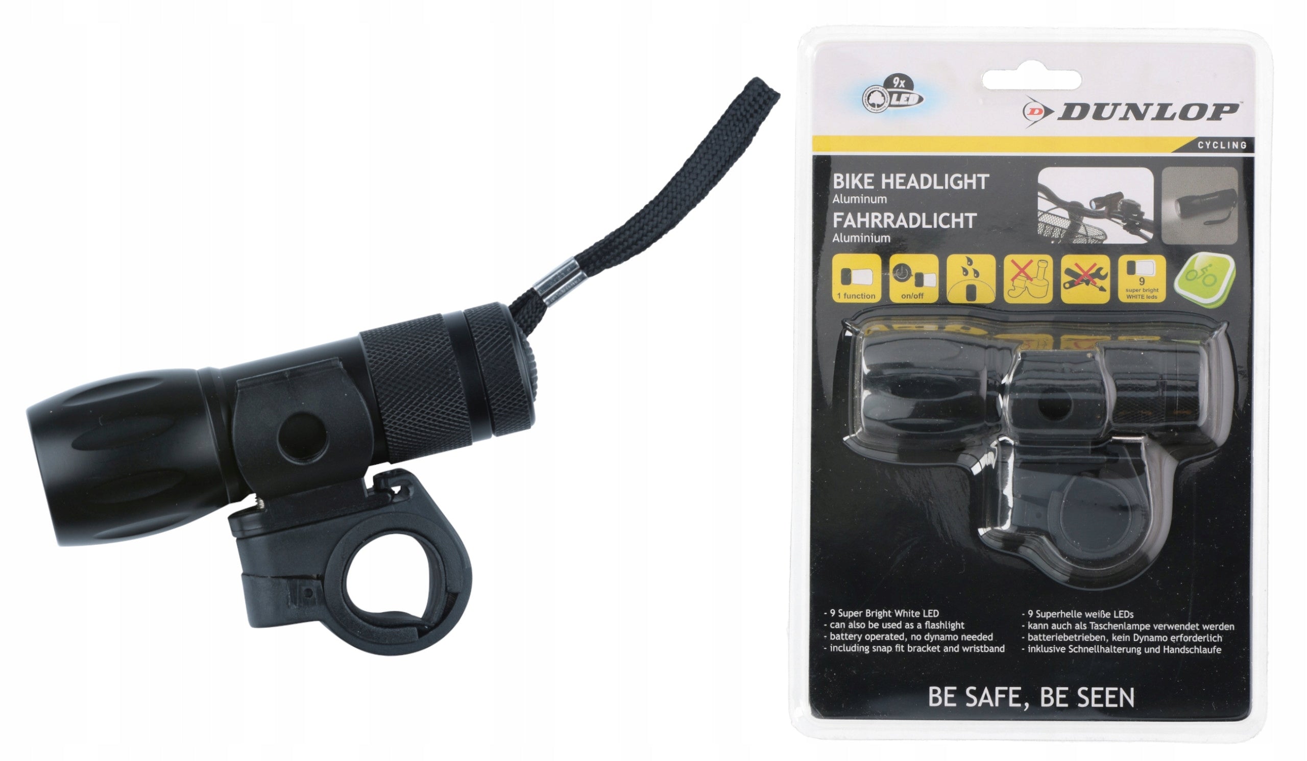 Front bicycle light 9x LED DUNLOP