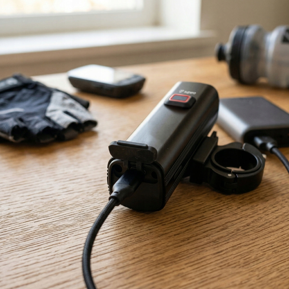 Front + rear bicycle light for night riding 1000 lm USB-C IPX6 4800mAh Kind set