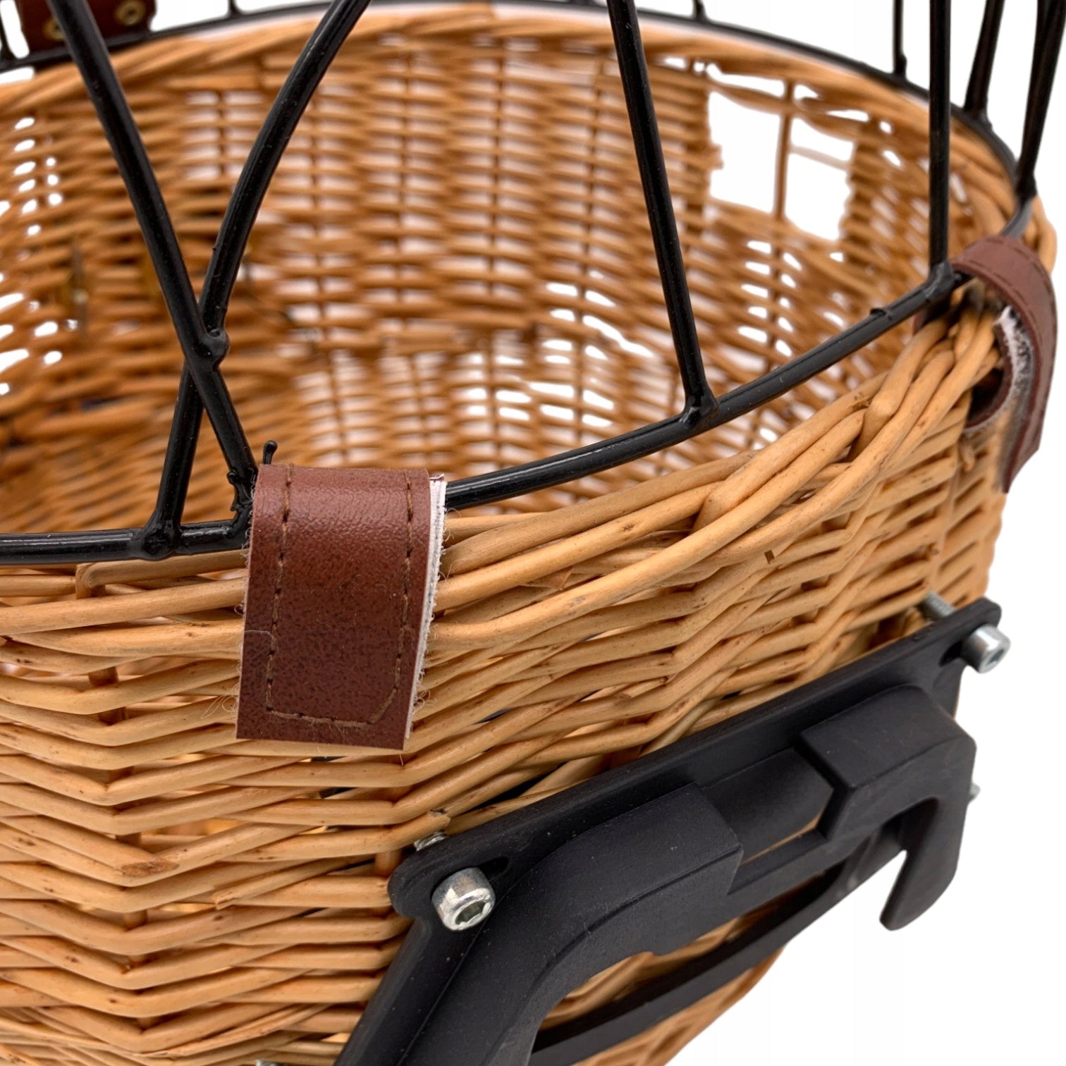 Front wicker bicycle basket for transporting animals Torq ARK011 Color brown