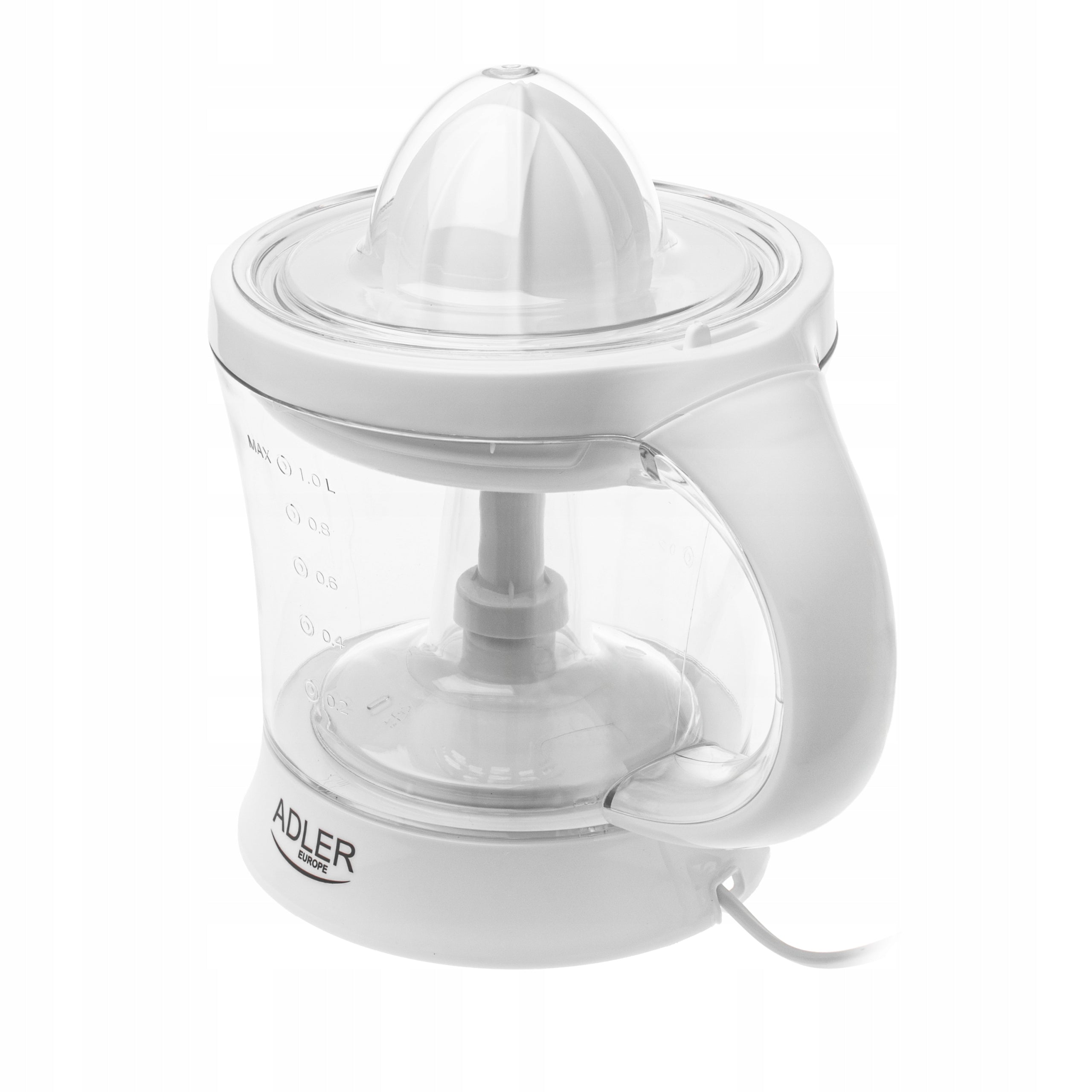Fruit Citrus Juicer 1L 60W Rgulation 2 Interchangeable Cones Adler White Dominant color white