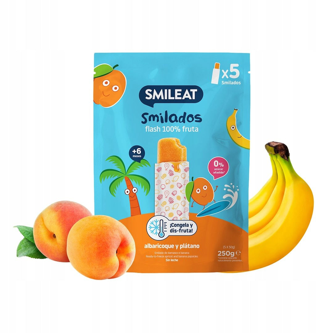 Fruit Mousse EKO Apricot Banana 100g Natural Soothing for Teething Smileat Medical device no