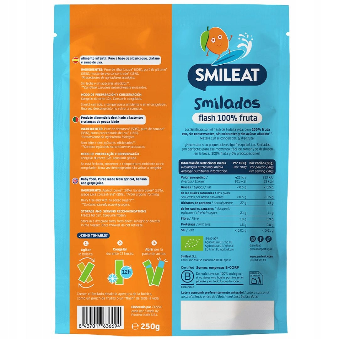 Fruit Mousse EKO Apricot Banana 100g Natural Soothing for Teething Smileat Packaging status original