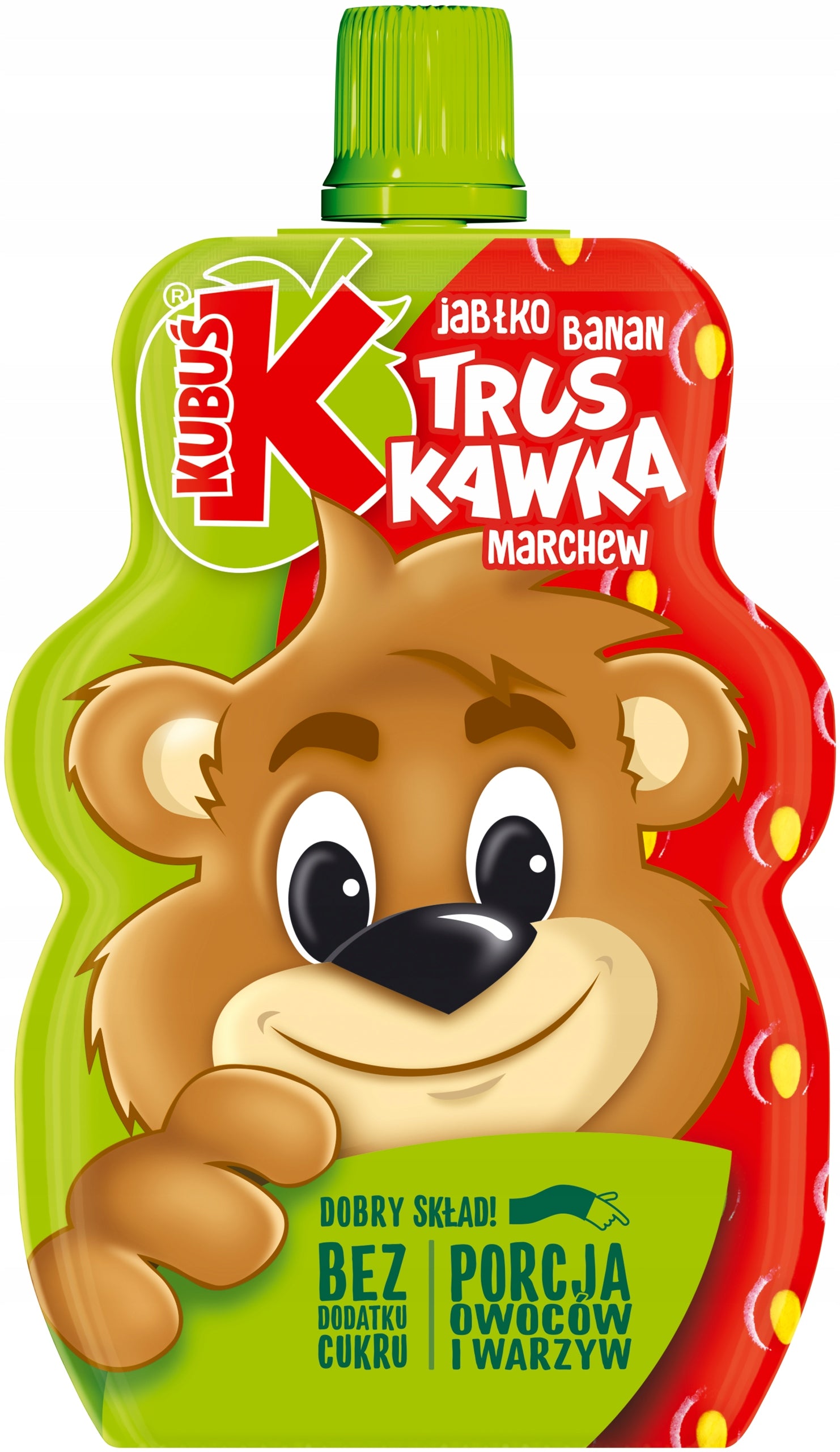 Fruit Mousse for Children Kubuś 100% STRAWBERRY Apple Banana Carrots 12x100g EAN (GTIN) 5901067499262