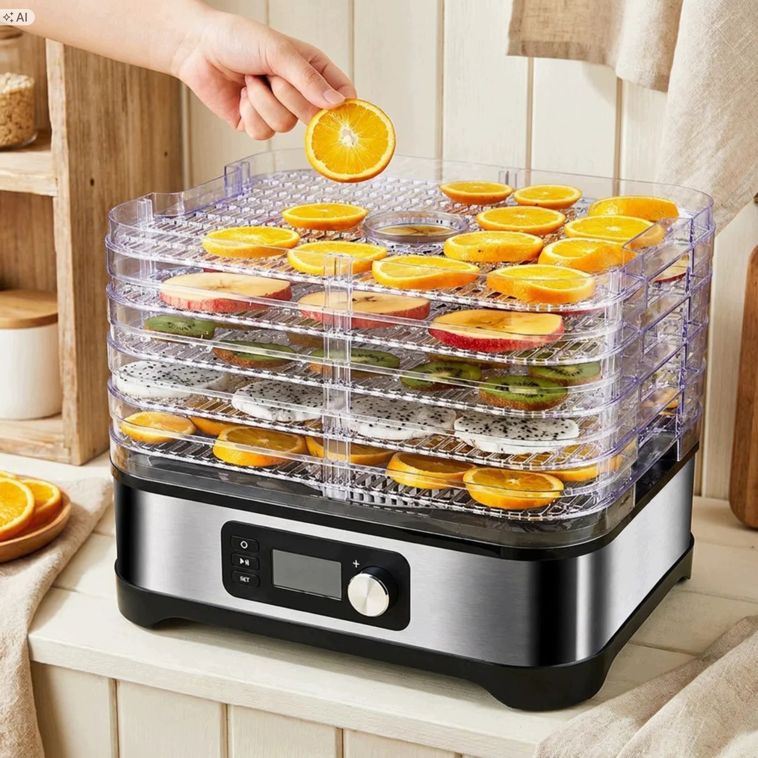 Fruit Mushroom Dryer Vegetable Food Dehydrator LCD Timer 5 Shelves Packaging status original