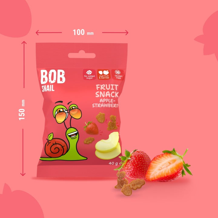 Fruit Snack Apple Strawberry 40g BOB SNAIL Age range not specified