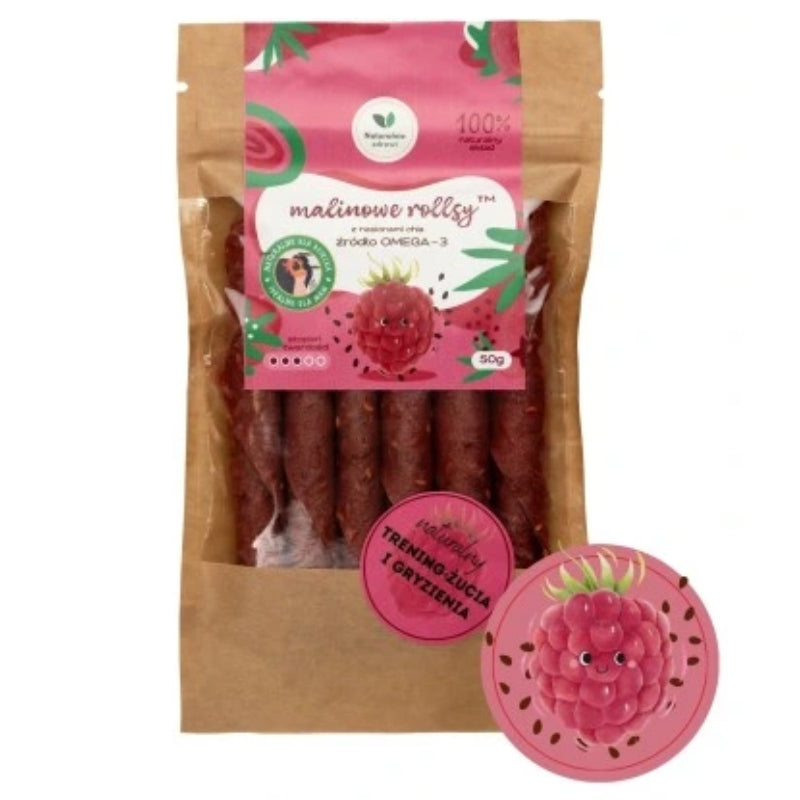 Fruit Snacks Rolls Without Sugar Raspberry with Chia Naturalnie Zdrowi 50g Age range from 6 months