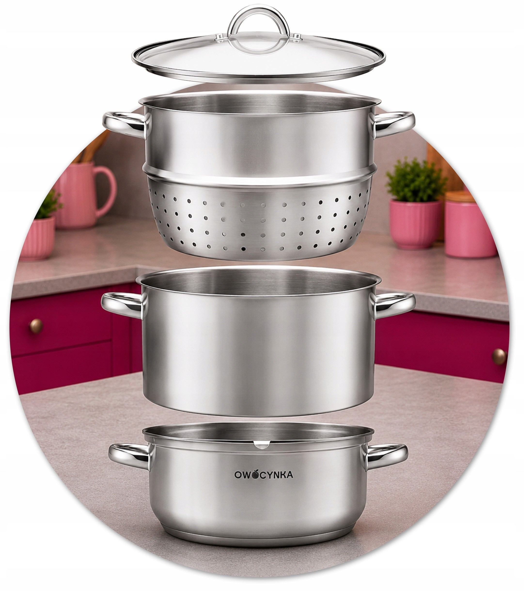 Fruit Steam Juicer Stainless Steel Induction Juice Funnel Hose Steamer 8L Manufacturer code AKC-455