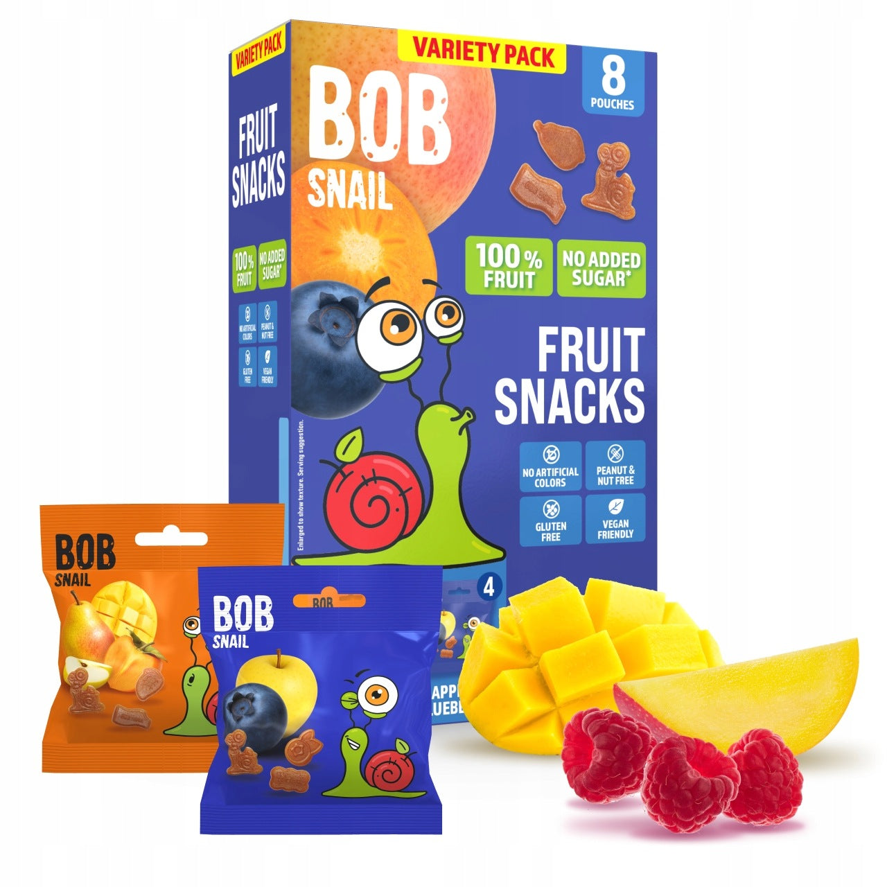 Fruit gummies BOB SNAIL Blueberry Multifruit 160g 8pcs sugar free gluten free