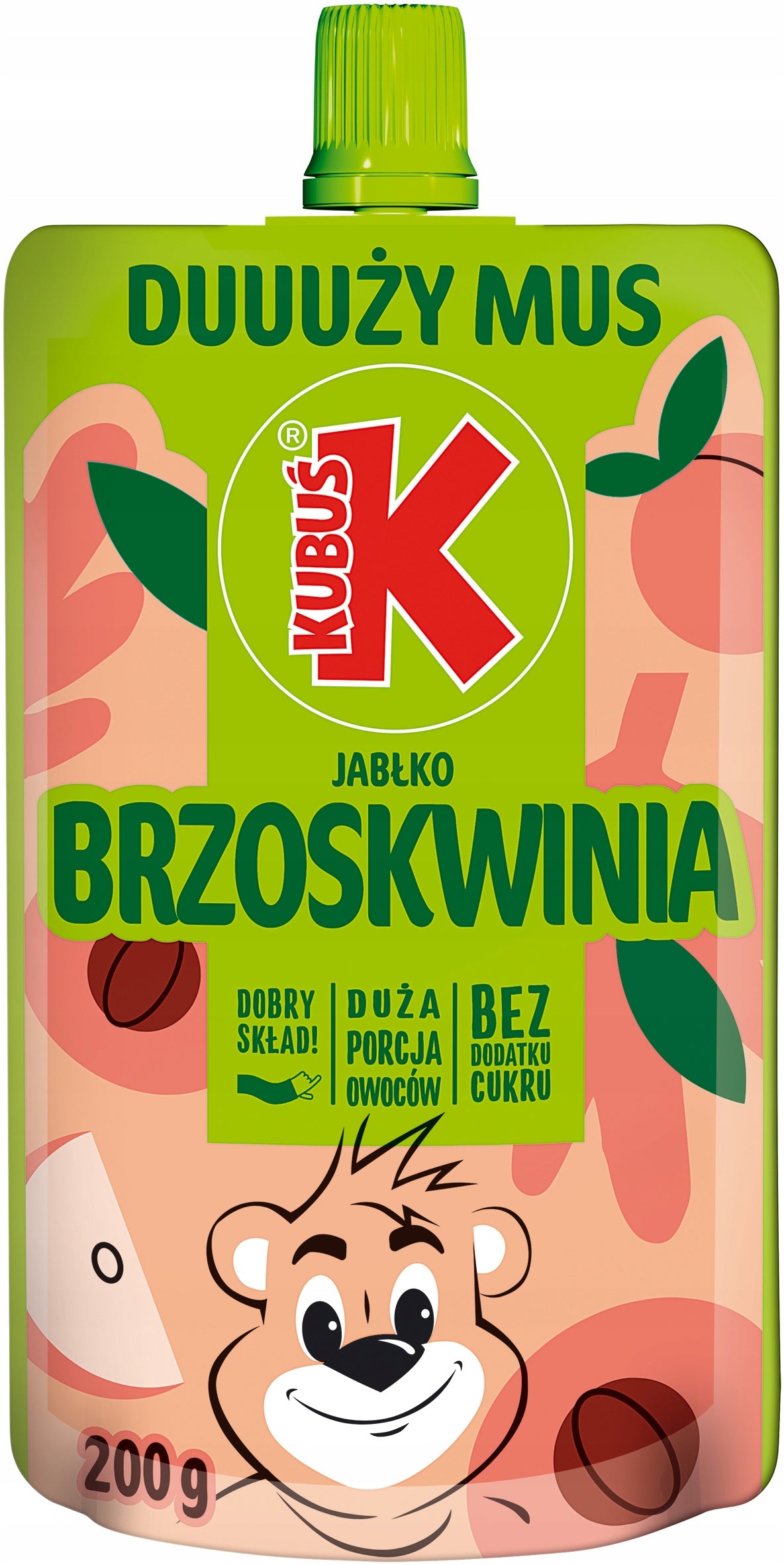 Fruit mousse Kubuś Peach Apple carton 10x 200g Medical device no