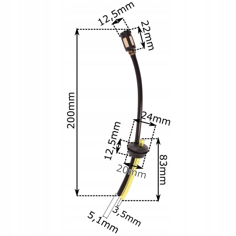 Fuel Filter Hose Scythe Tank Hose Manufacturer code Tomi50-140xTomi