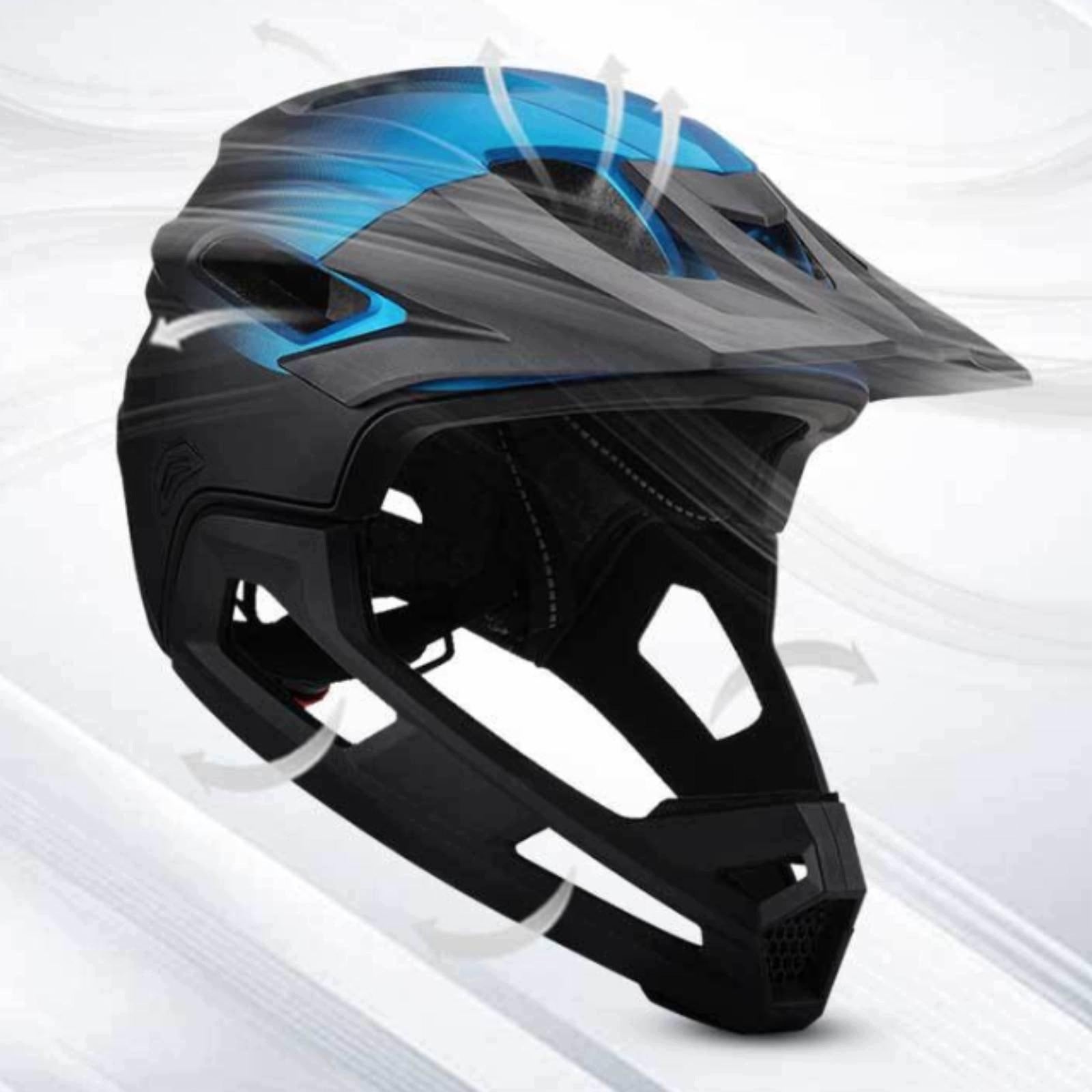 Full Cover Mountain Bike Helmet Rough Terrain Riding Detachable Black Red Manufacturer no brand