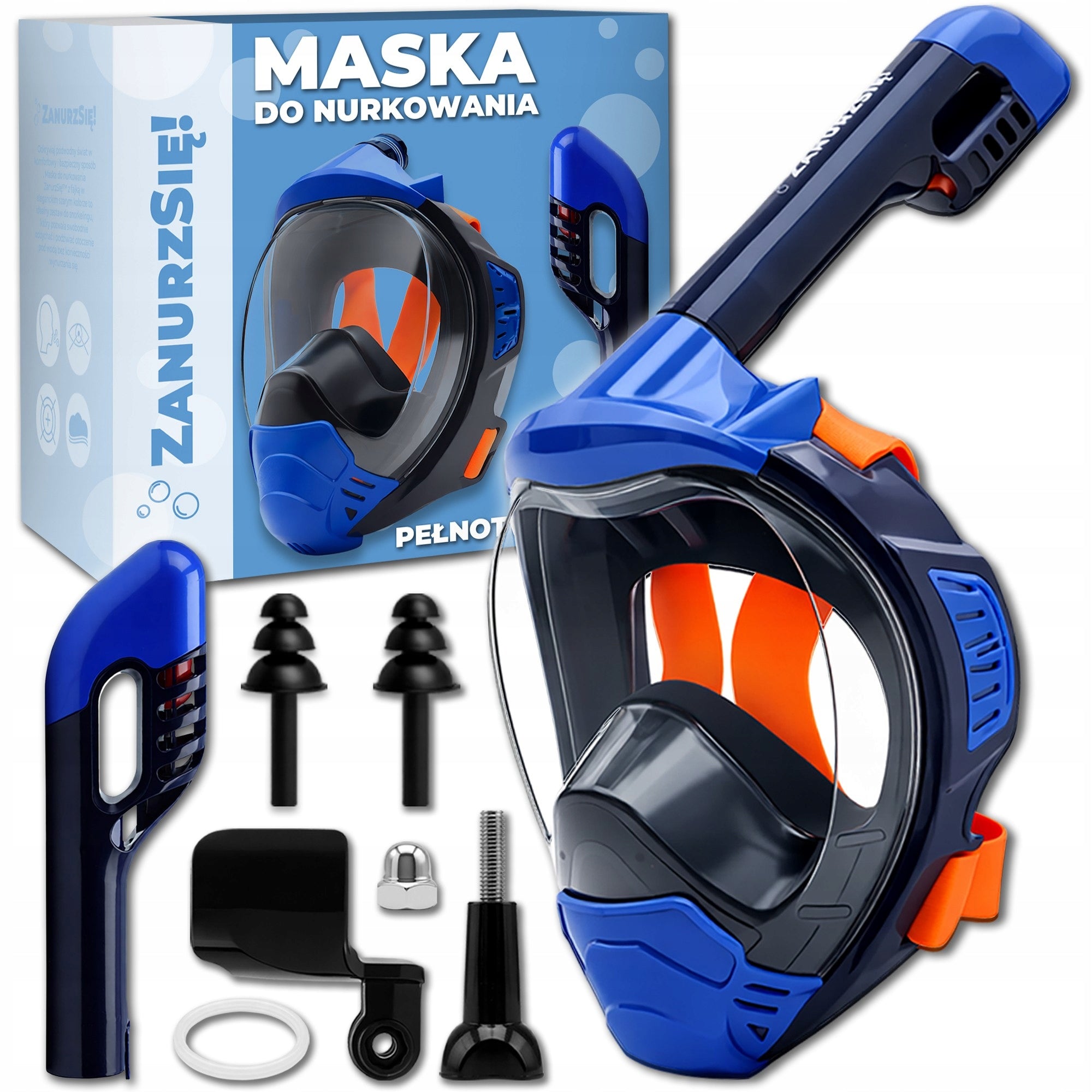 Full Face Diving Mask for Water L/XL Model Maska pełnotwarzowa do nurkowania ZanurzSię
