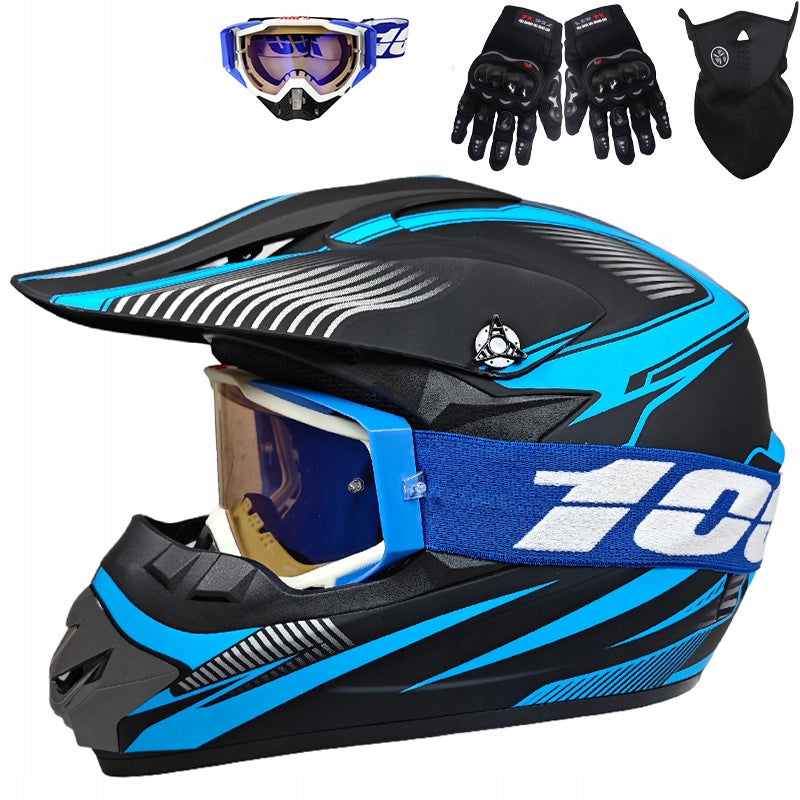 Full-Face Motorcycle Helmet Set for Kids - Off-Road Helmet + GOGGLES + S Size S