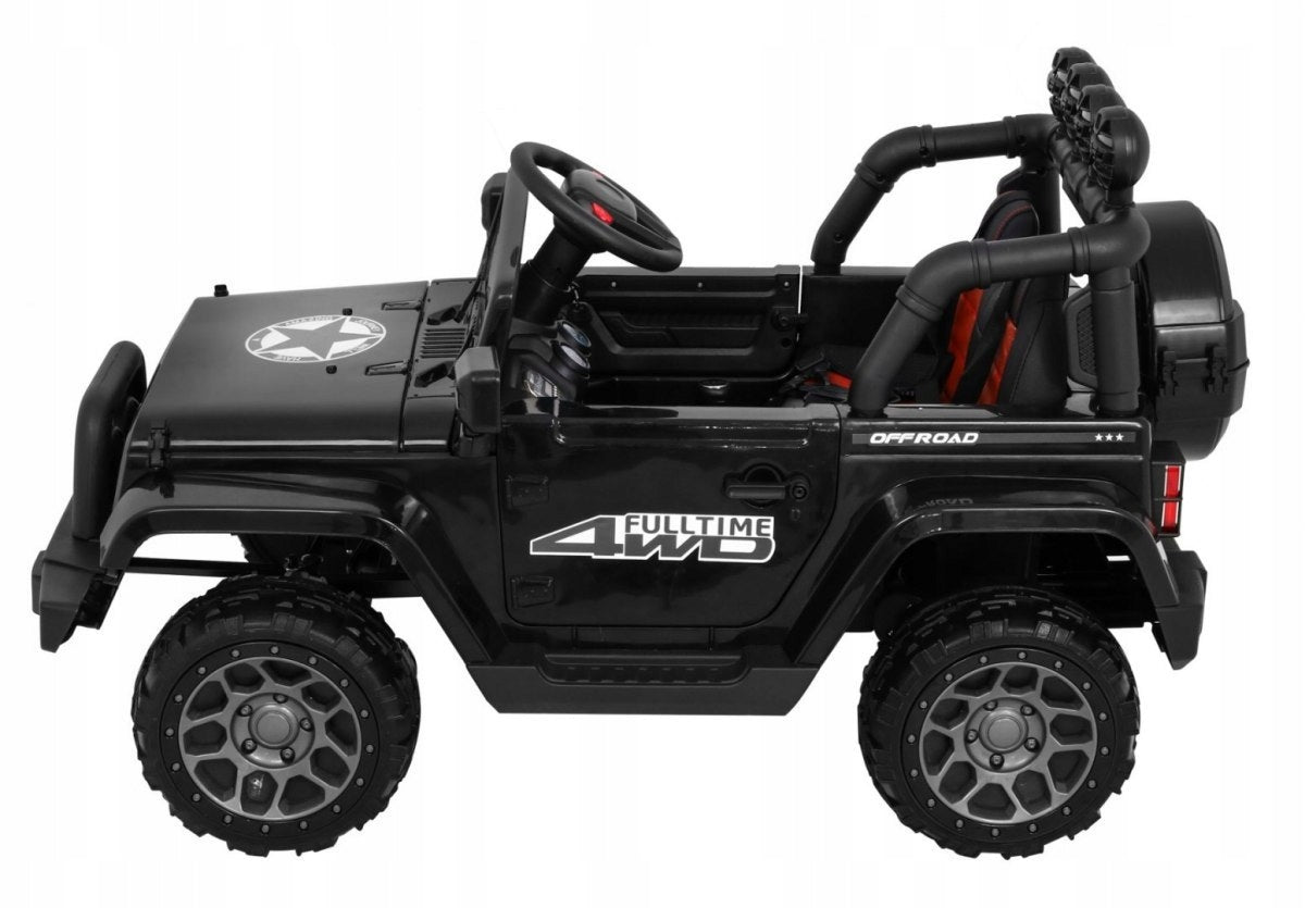 Full Time 4WD Off-Road Car for Kids Black + 4x4 Drive + Remote Control Color black