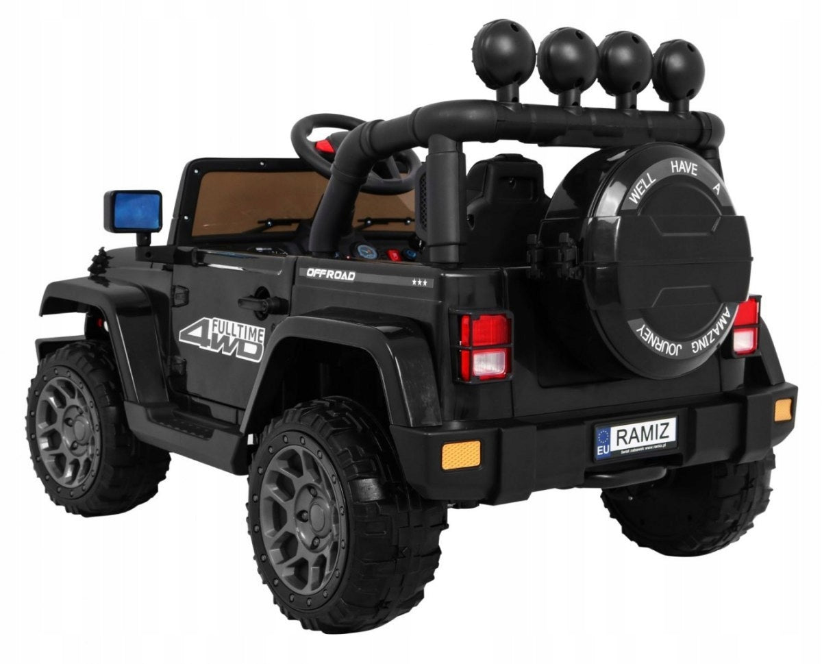 Full Time 4WD Off-Road Car for Kids Black + 4x4 Drive + Remote Control Kid's age 3+ years