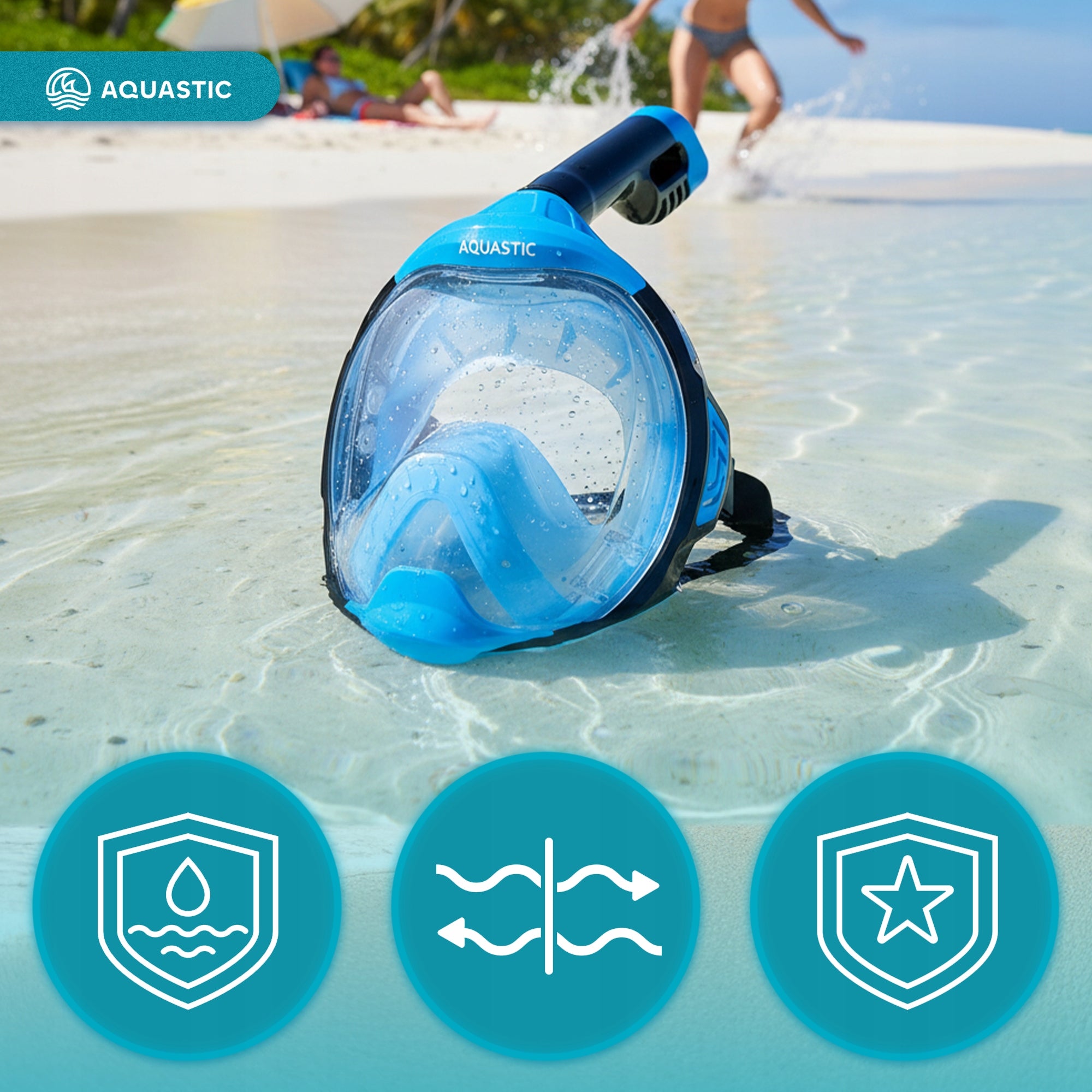 Full face diving mask SNORKELING AQUASTIC KAI S-M with TUBE Gender unisex product