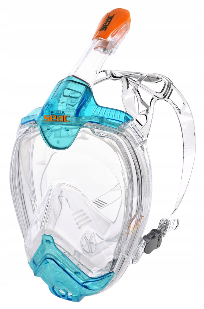 Full face snorkelling mask SEAC Libera blue clear/orange S-M