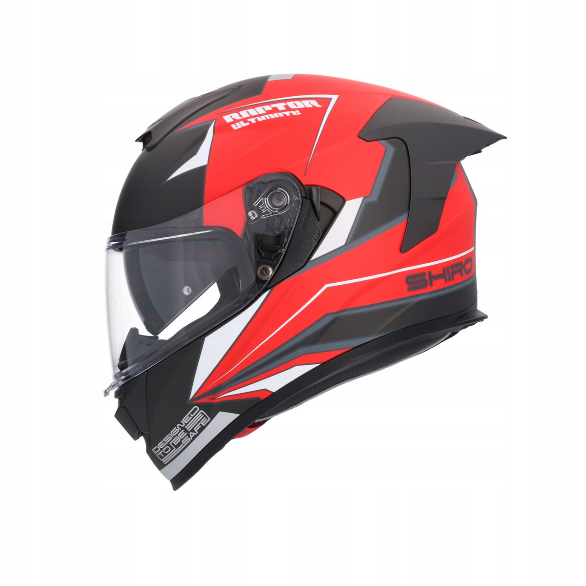 Full sport motorcycle helmet SHIRO Raptor black red mat S (55-56) Packaging status original