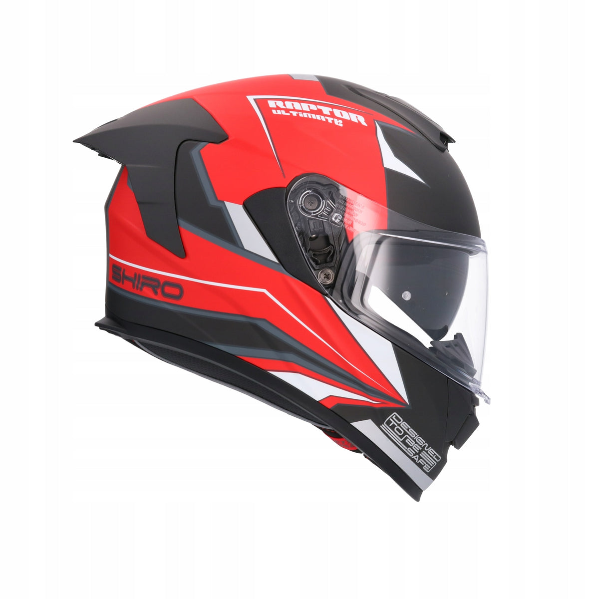 Full sport motorcycle helmet SHIRO Raptor black red mat S (55-56)