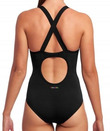 Maudymosi kostiumėlis moterims Funkita Still Black Ladies, juodas