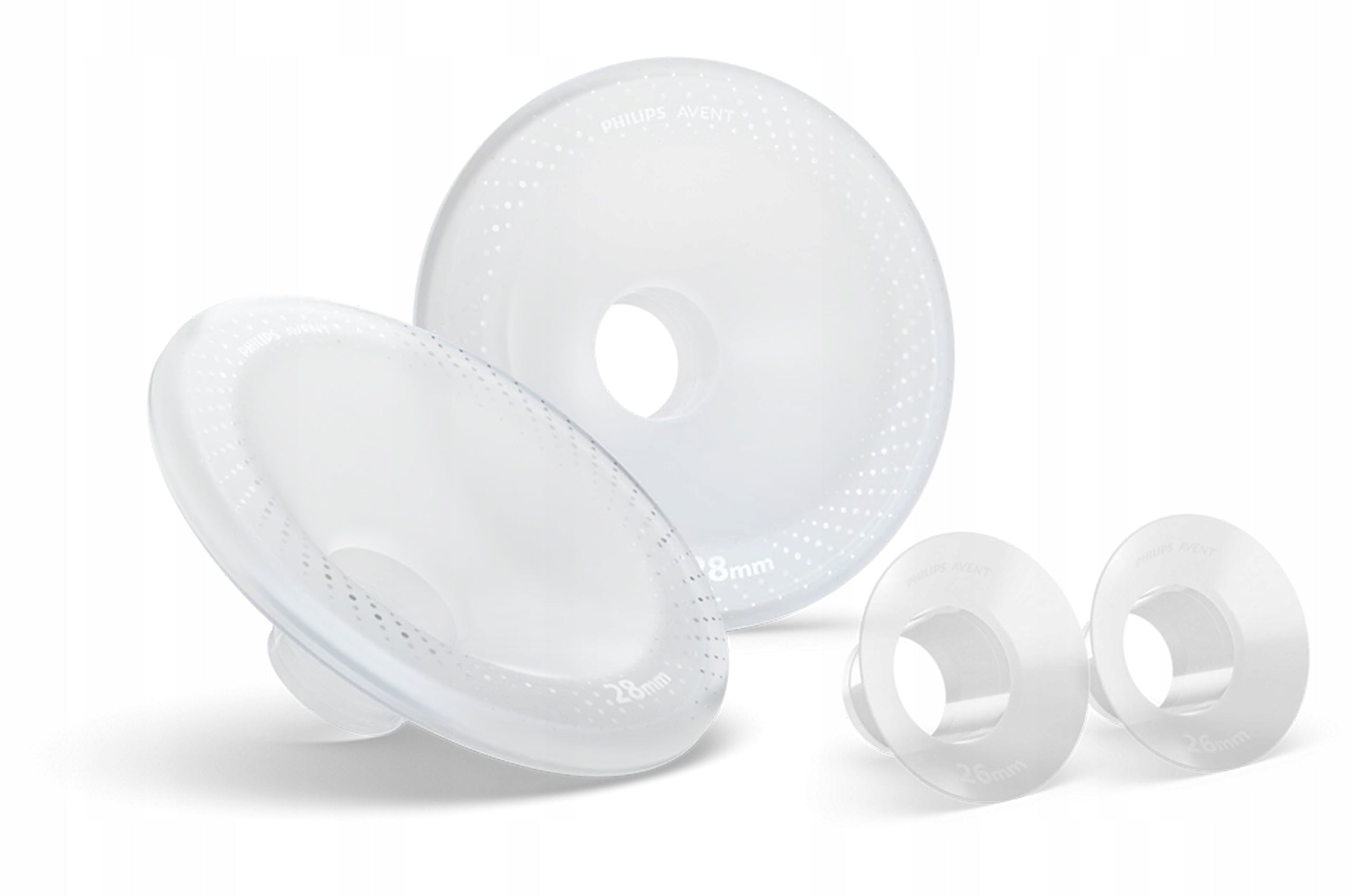 Funnel reducers + funnels for breast pump shell 26-28mm Philips Avent SCF552/11