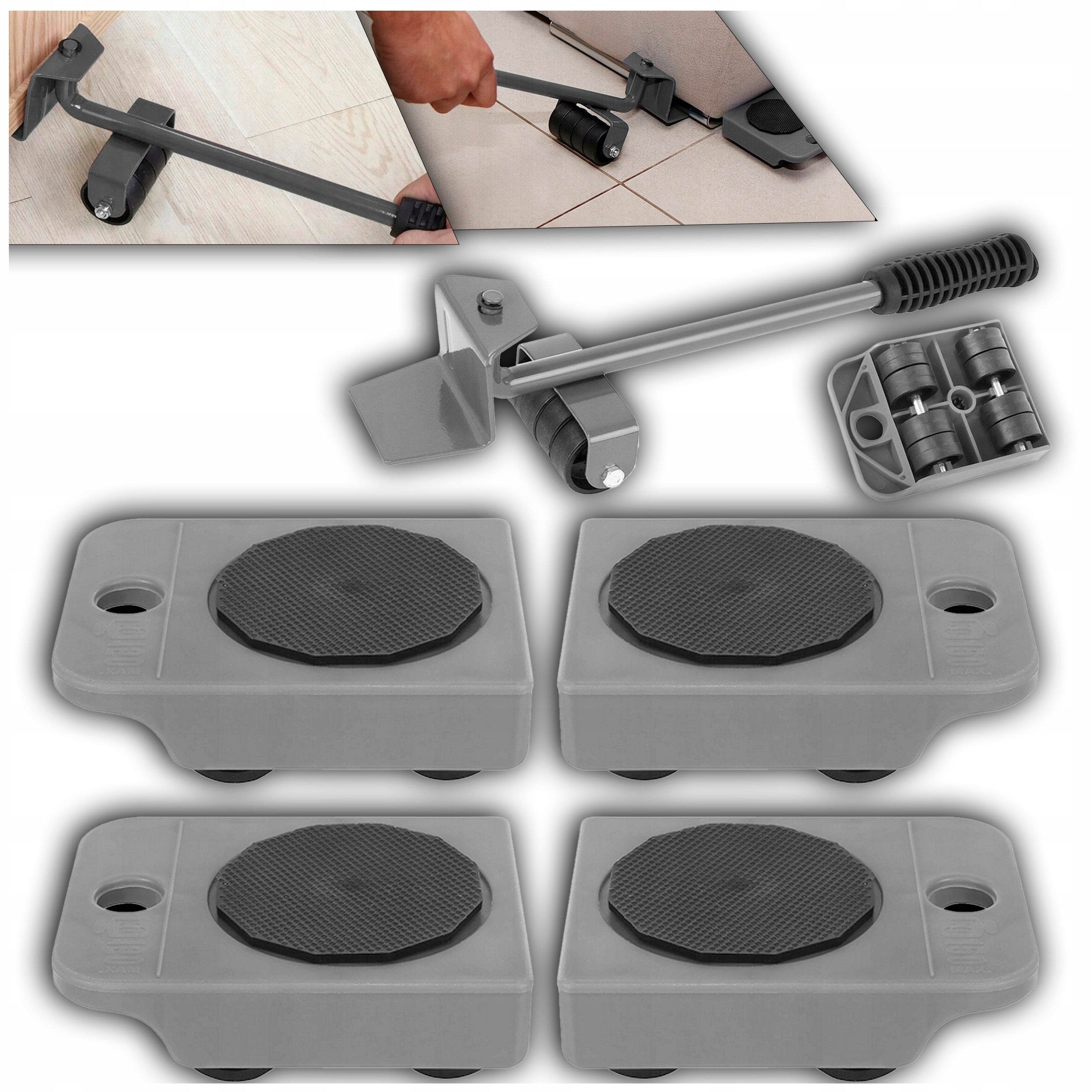 Furniture Transport Kit Sliding Rollers Set of Wheels 150kg Lift