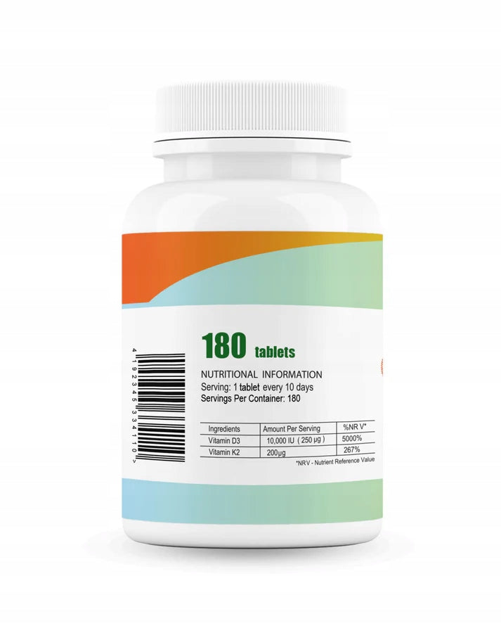 Futures Vitamin D3 10000 IU + K2 MK7 200µg 180 tablets bone immunity Packaging status original