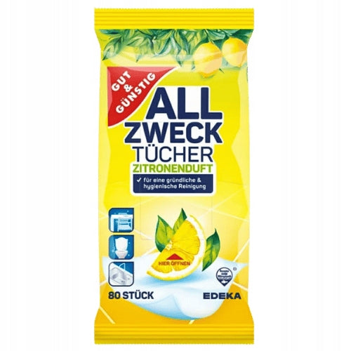 G&G LEMON WET WIPES UNIVERSAL 80 PIECES