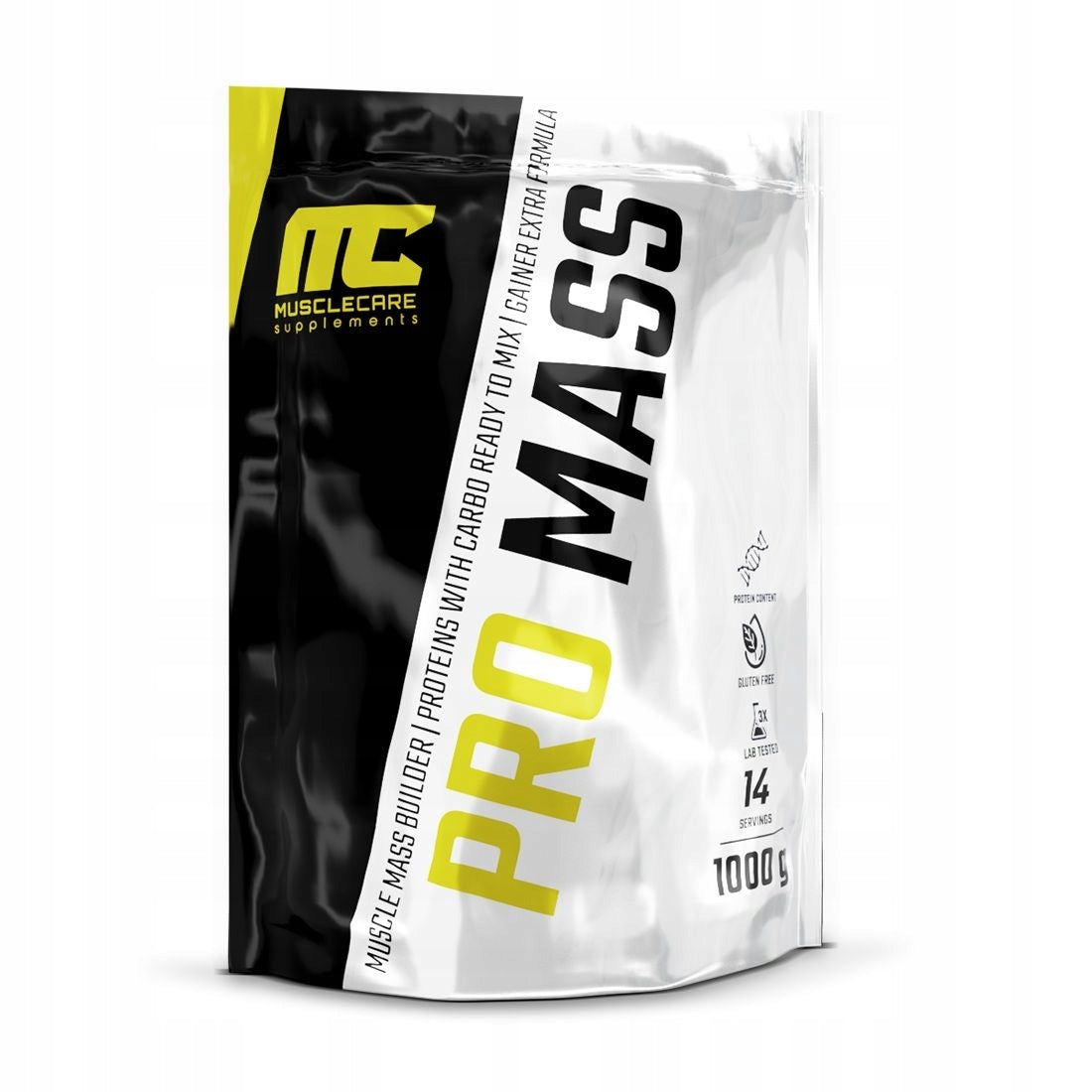 GAINER FOR MASS protein carbohydrates Muscle Care Pro 1000g strawberry Expiration date at least six months from the date of purchase