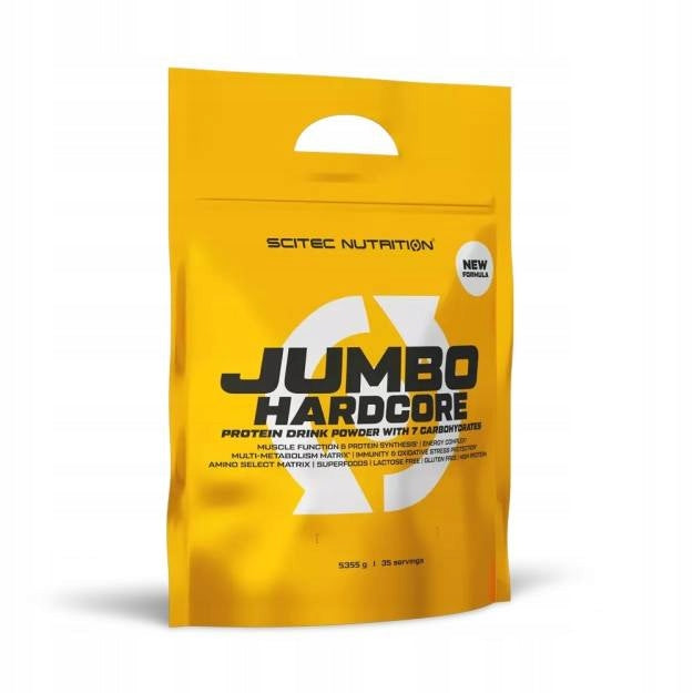 GAINER JUMBO HARDCORE SCITEC 5355 g MASS HARDCORE STRENGTH BANANA YOGURT