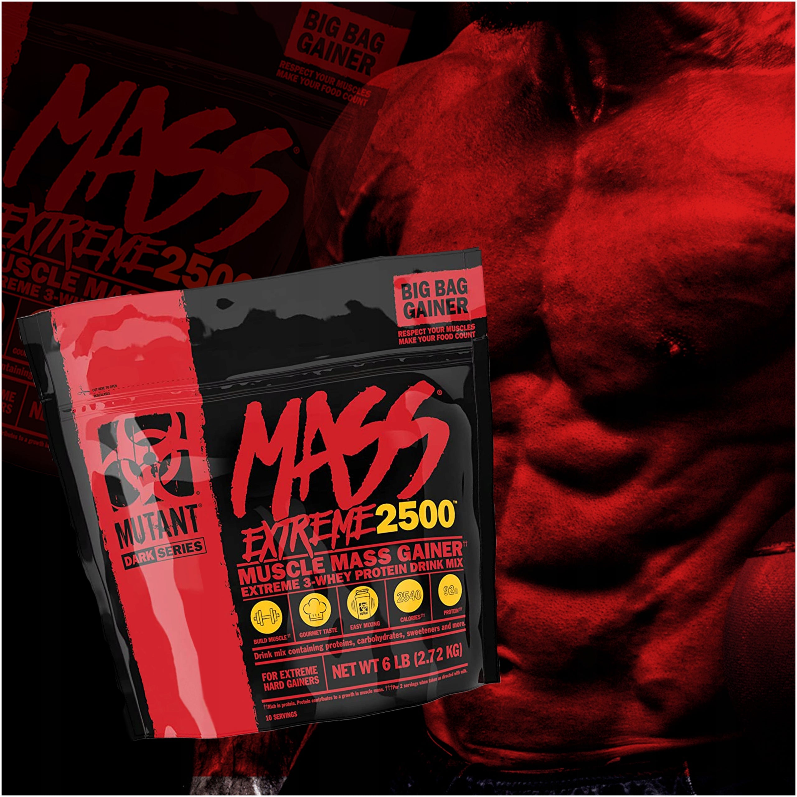 GAINER PROTEIN CARBOHYDRATES MUTANT mass Extreme 2720g Triple Chocolate Expiration date not specified