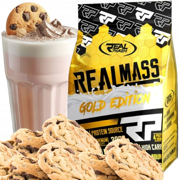 GAINER PROTEIN CARBOHYDRATES Real Mass Gold Edition Gainer 3kg Cookie
