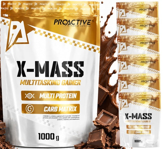 GAINER for mass CARBOHYDRATE PROTEIN ProActive X-MASS Chocolate 1kg x 6 pcs.