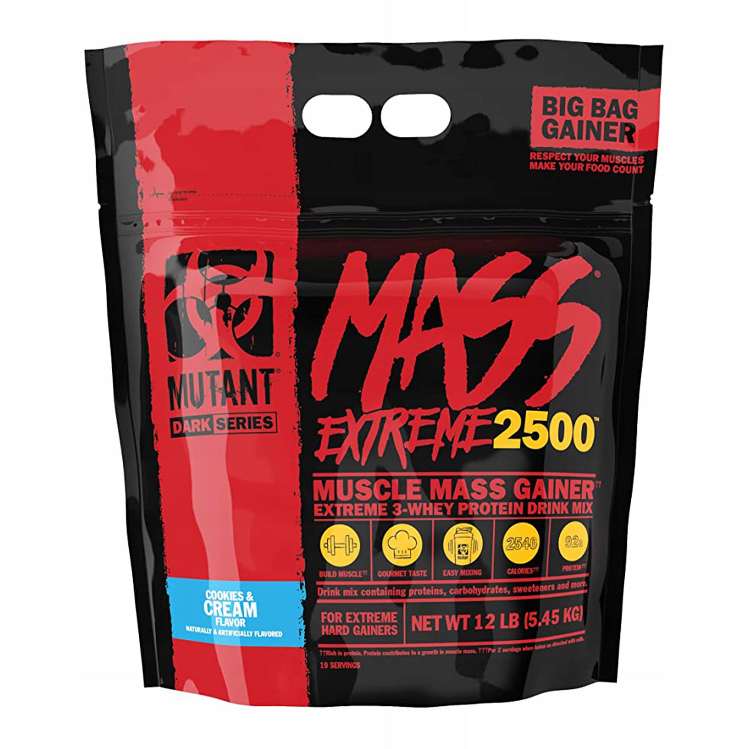 GAINER for mass PROTEIN CARBOHYDRATES MUTANT Mass Extreme 5450g cookies