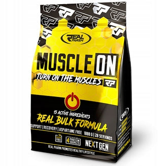 GAINER protein carbohydrate mass Real Pharm MUSCLE ON 1000g VANILLA BLUEBERRY Expiration date at least six months from the date of purchase