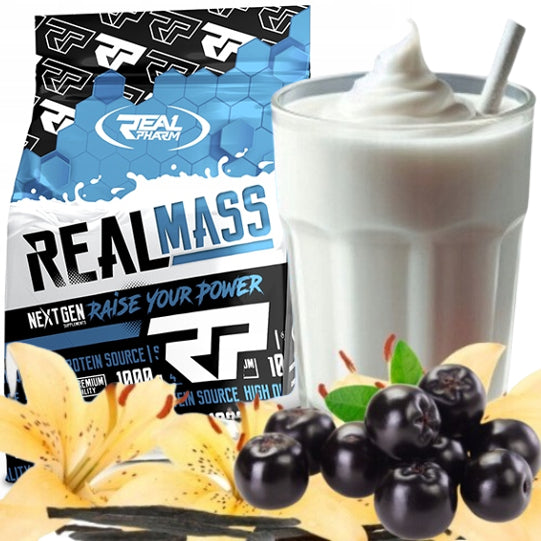 GAINER protein carbohydrates Real Pharm Real Mass VANILLA BERRY 6800g