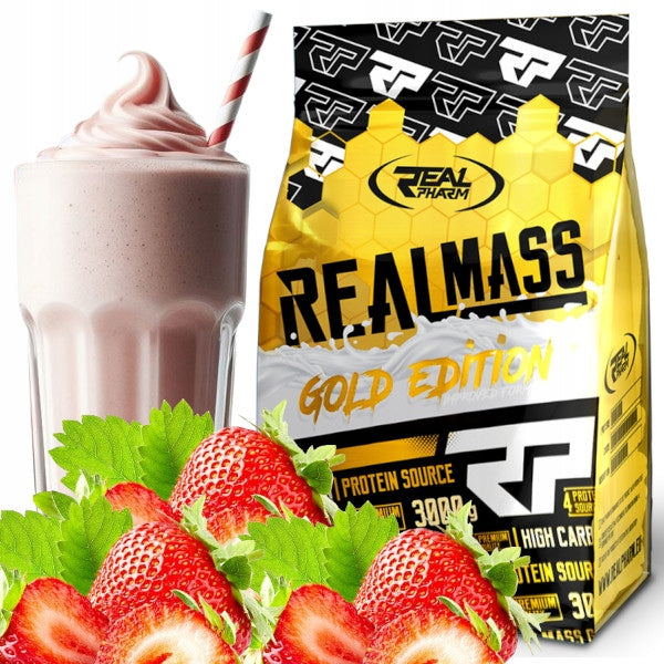 GAINER protein carbohydrates Real Pharm Real Mass protein 3kg Strawberry